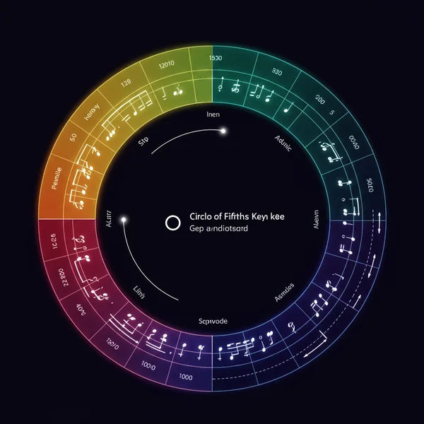 An interactive circle of fifths showing related musical keys.