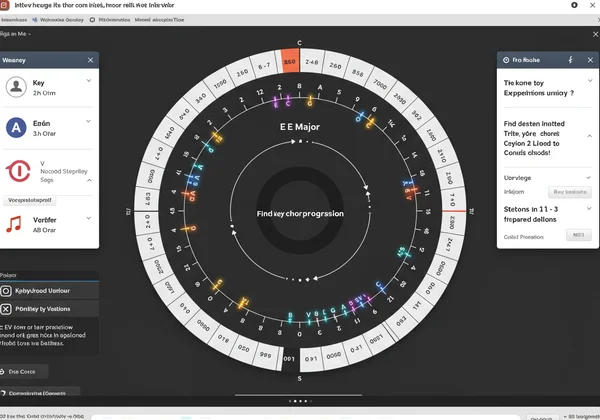 Interactive Circle of Fifths tool showing I-V-vi-IV chords