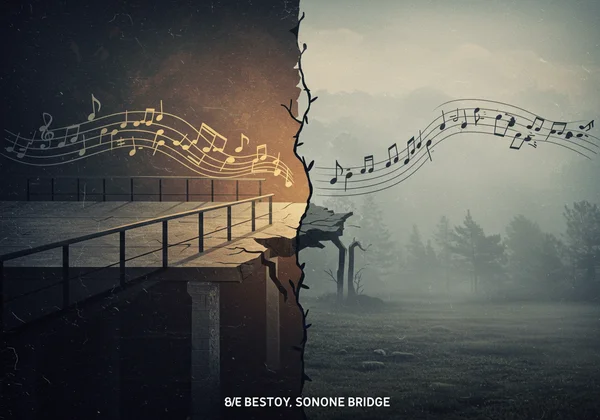 A broken bridge representing a weak or disconnected song bridge