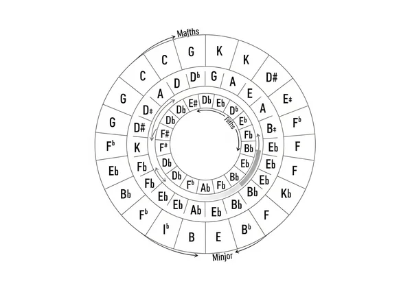 Classic diagram of the circle of fifths with keys