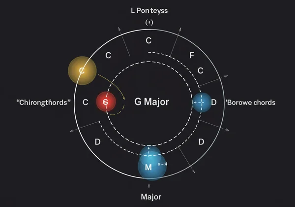 Circle of Fifths highlighting related keys for substitution