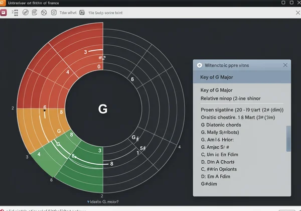 Interactive Circle of Fifths tool showing G major selected