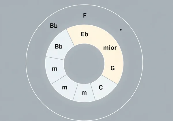 Bb major and related chords on Circle of Fifths