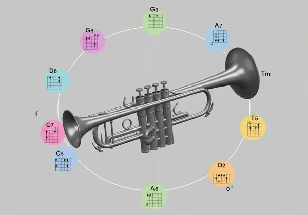 Circle of Fifths showing a ii-V-I progression
