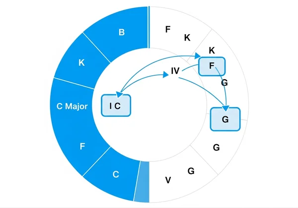 Circle of Fifths highlighting I-IV-V chords
