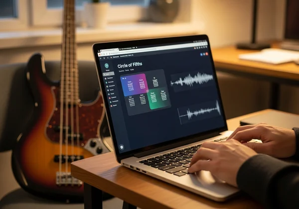 User practicing with online Circle of Fifths tool